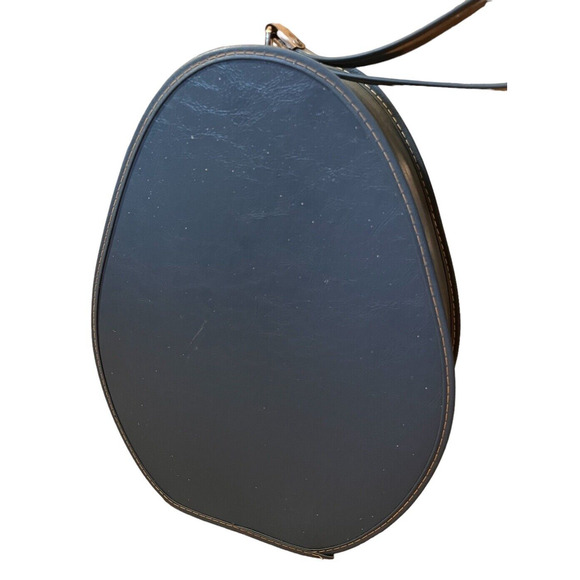Vintage Suitcase Oval Train Case Carry On Bag Blue Mid-Century Egg Shape 1960's - Picture 5 of 14